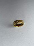 Bague en acier inoxydable couleur or avec paillettes scintillantes