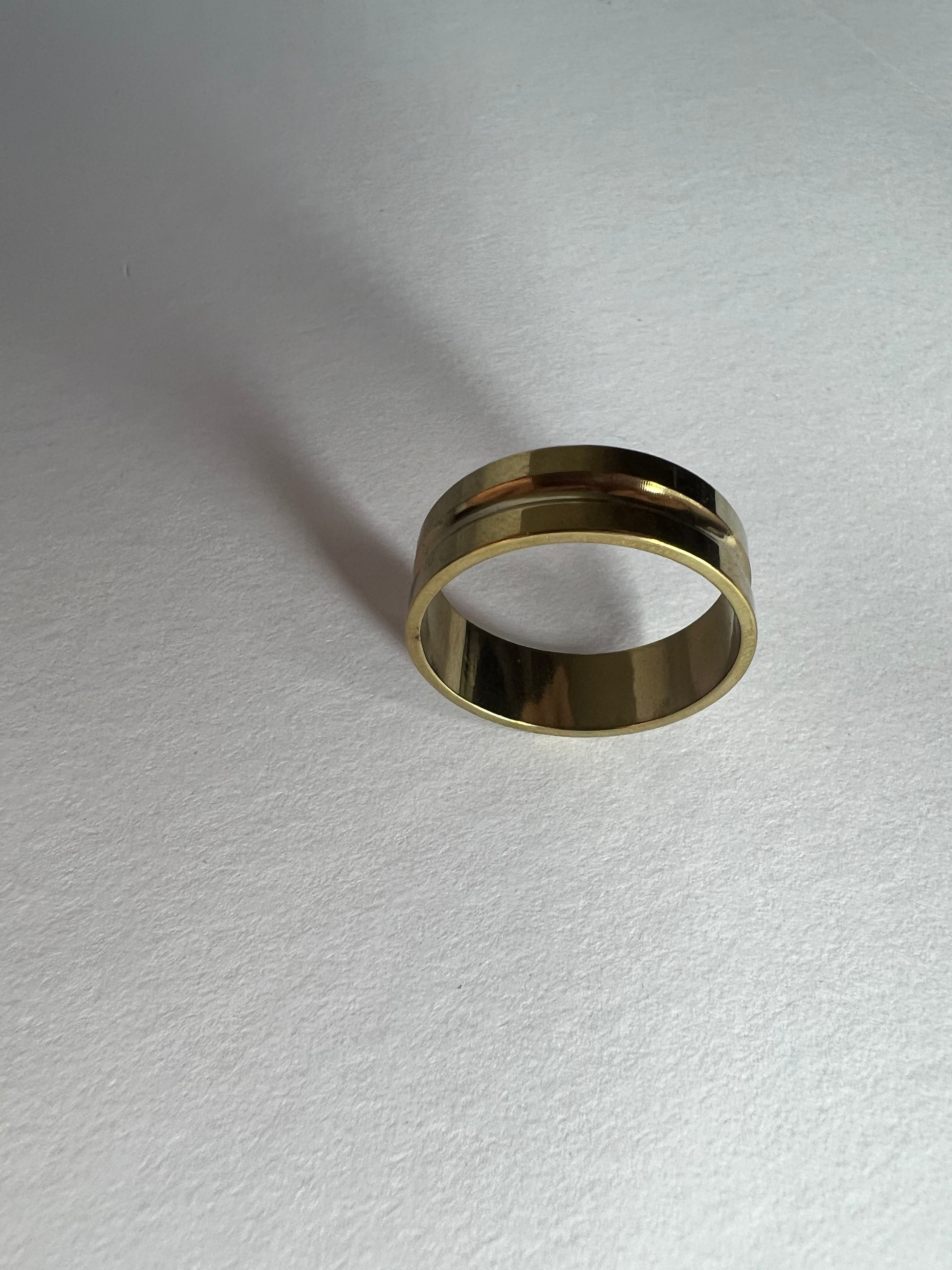 Bague en Acier Inoxydable - Or . Taille 17 à 21