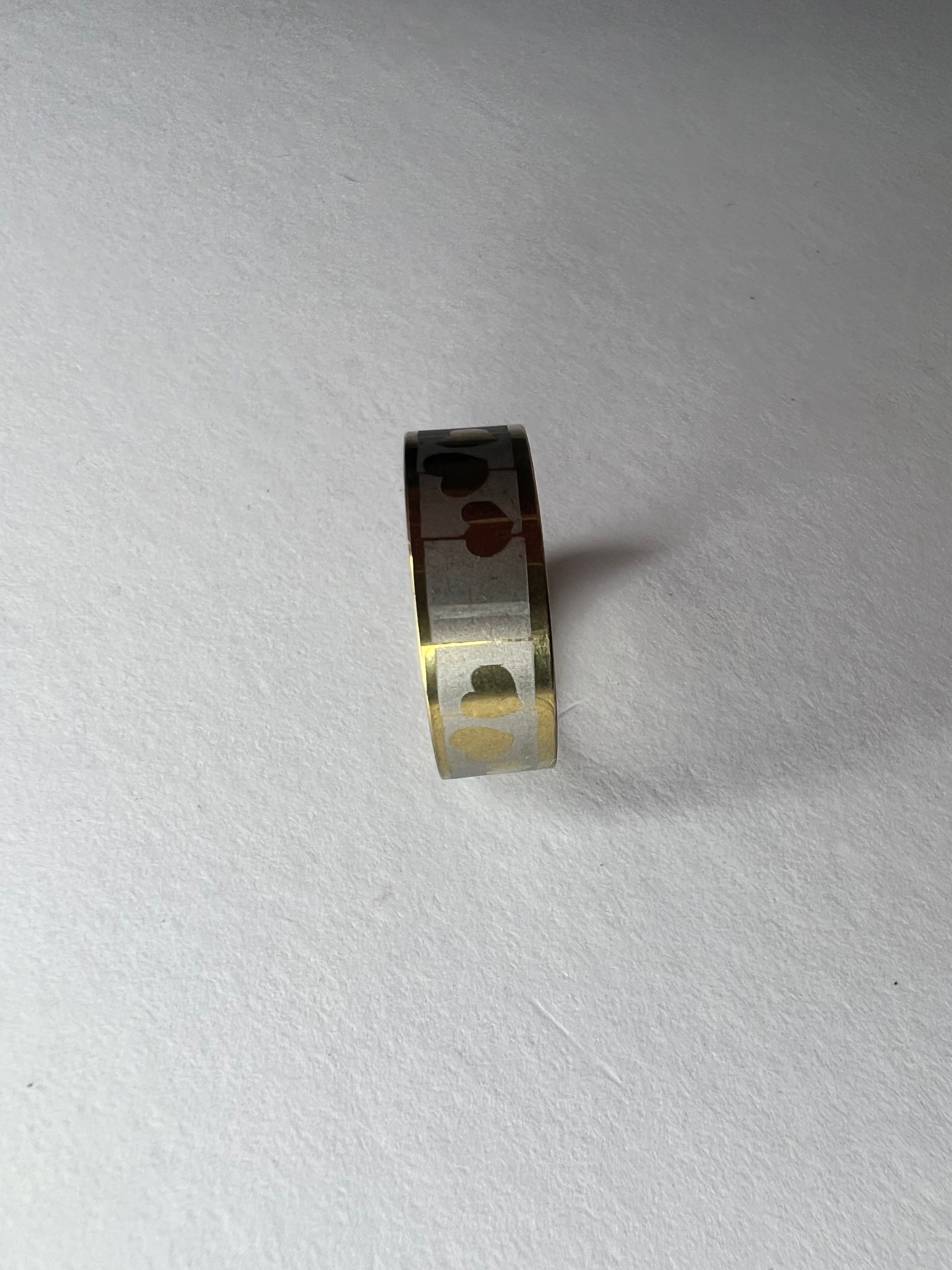 Bague en Acier Inoxydable - Or . Taille  17 à 21